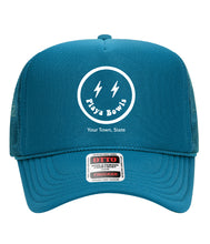 Load image into Gallery viewer, Smiley Name Drop Trucker - Custom for Your Location!
